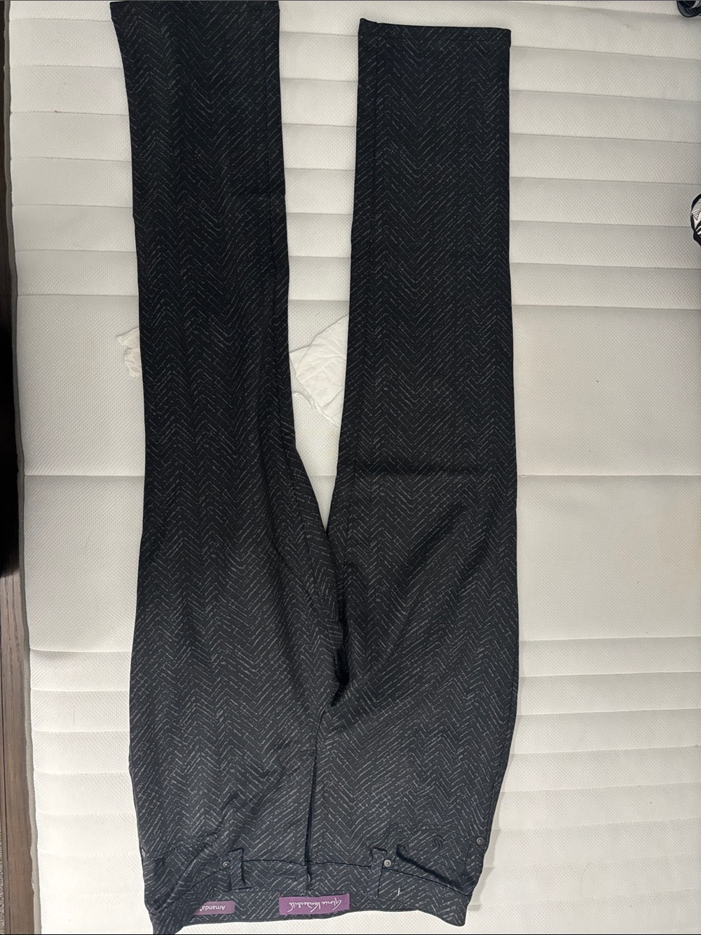Womenβs Black Herringbone Straight-Leg Pants